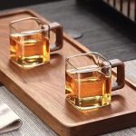 شات قهوه دسته چوبی